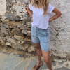 LIA DENIM SHORTS - LIGHT BLUE