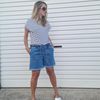  LIA DENIM SHORTS DARK BLUE