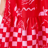 GRAVES DRESS-RED PINK PRINT
