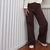 KATE WIDE LEG JEANS -CHOCOLATE BROWN