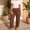 LOLA BARREL JEANS - CHOCOLATE BROWN