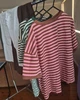 ZOI STRIPE TSHIRT-PINK/BROWN