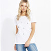 SEQUIN CARA TEE- WHITE -UPCLOSE