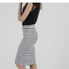 SIRI SKIRT -WHITE/BLACK STRIPE