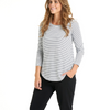 MEGAN LONG SLEEVE TOP - INDI BLUE STRIPE