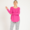 MEGAN LONG SLEEVE TOP-FUCHSIA