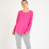 MEGAN LONG SLEEVE TOP-FUCHSIA