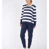 BETTY BASICS DOLLY SWEAT-NAVY/WHITE STRIPE