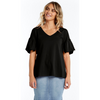  ALESSI FRILL TOP -BLACK