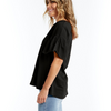  ALESSI FRILL TOP -BLACK