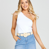 BEC ONE SHOULDER TOP - WHITE 