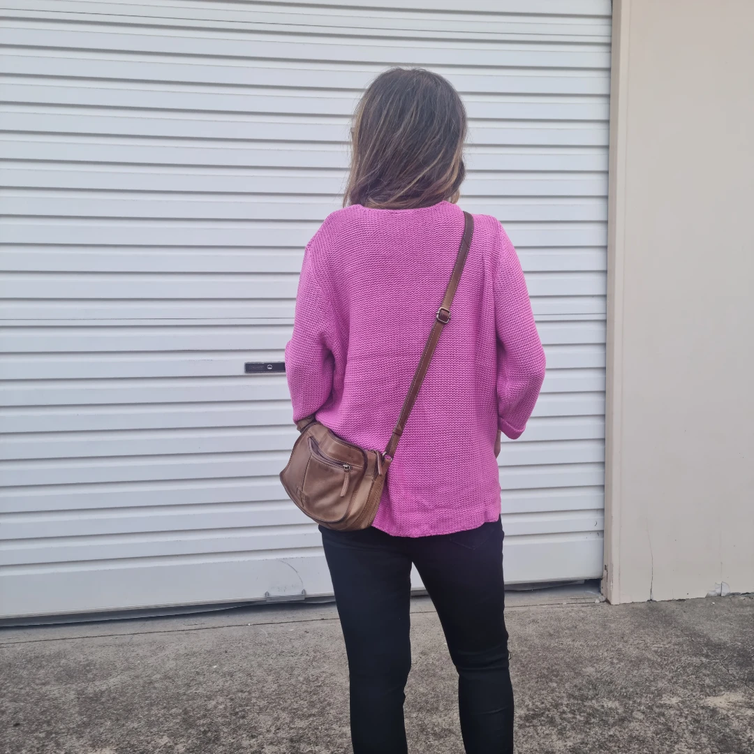 LADIES COTTON KNITS | ZARA V NECK KNIT-RASPBERRY PINK |100% COTTON KNIT ...