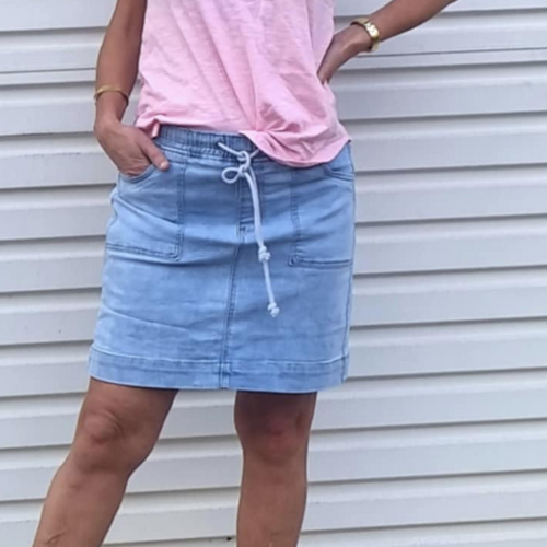 GEORGIE DENIM SKIRT - LIGHT BLUE