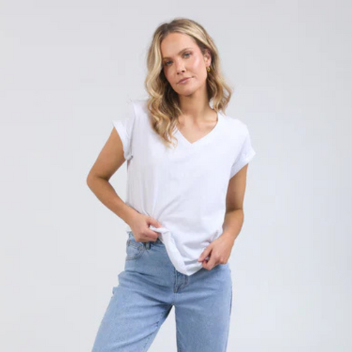 MANLY V TEE - WHITE