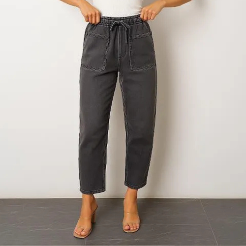 LOLA BARREL JEANS-BLACK