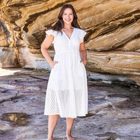 LADIES DRESSES- MIDI LENGTH EVERDAY DRESSES-MAGENTA BELLA - SHOP NOW