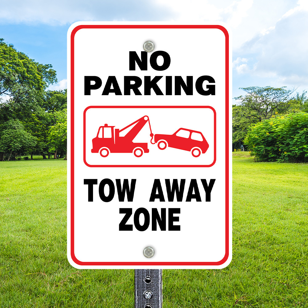 USA TOW AWAY ZONE看板 Tow Away Zone (Worded) Plaque R7-201aP - Standard Traffic Signs