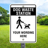 Custom Dog Sign: Dog Waste Station - 12"x 18" Aluminum Sign