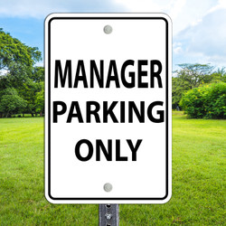 Manager Parking Only- 12" x 18"  Aluminum Sign