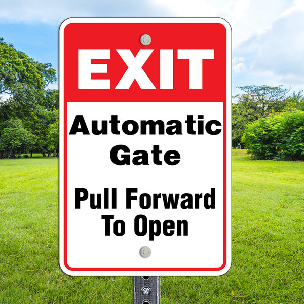 Exit Automatic Gate- 12" x 18"  Aluminum Sign