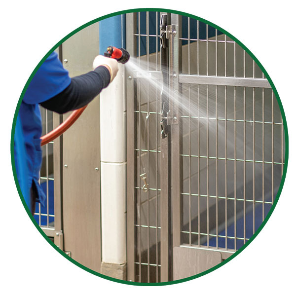 Safe to use Zero Waste USA® Odor Eliminator in Kennels & Vet Clinics