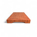 alt="Side elevation view of the thick end-grain butcher block showing the reddish cherry wood grain construction and the integrated recessed handle cutout on the bottom edge."