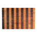 alt="Top-down overhead view of the modern striped end-grain cutting board showing the alternating dark walnut and light maple pattern and the Szimpel Woodwork logo in the corner."