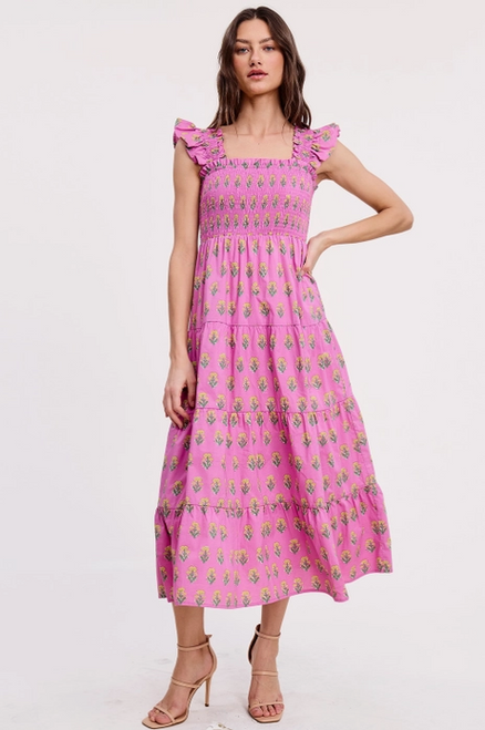 Floral Clusters Smocked Midi Floral Clusters Smocked Midi