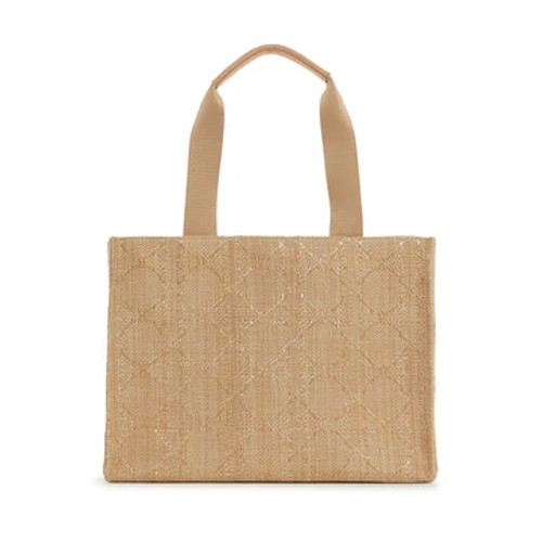 LUXE TOTE -STRAW CANE SAND LUXE TOTE -STRAW CANE SAND