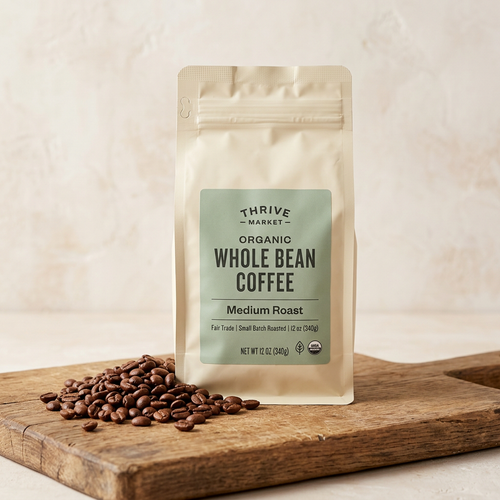 Organic Whole Bean Coffee — Medium Roast, 12 oz