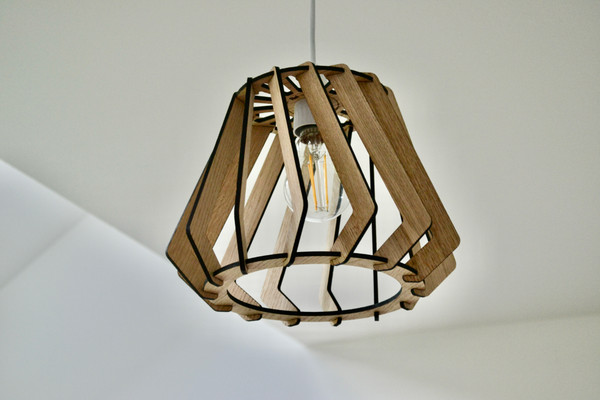 Rewind Designs Geometric Geo Lampshade Oak wooden main image 1