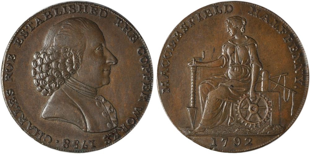 Roe & Company, Commercial Halfpenny, 1792 (D&H Cheshire 57) - Gary Groll