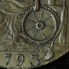 William Lutwyche, Imitation Macclesfield Copper Halfpenny, 1793 (D&H Cheshire 73) Terminal state of the reverse die. 