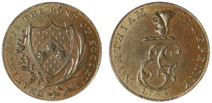 Elias Gilbert, Copper Halfpenny, 1794 (D&H Sussex 35)