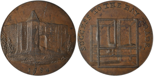 Charles Heath, Commercial Halfpenny, Late Die State, 1794 (D&H Essex 10) 