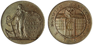 Dunham & Yallop, Copper Halfpenny, 1796 (D&H Norfolk 33)