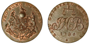 John Boorman, Copper Halfpenny, 1795 (D&H Sussex 22)