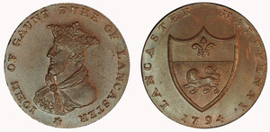 Imitation Thomas Worswick Halfpenny, c1794 (D&H Lancashire 41)