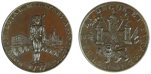 Norwich Loyal Military Association, Bronzed Copper Medalet, 1797 (D&H Norfolk 3)