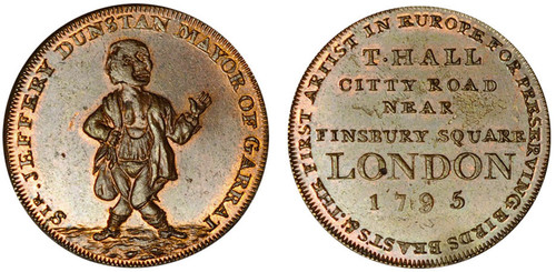 Thomas Hall, 'Sir Jeffery Dunstan', Copper Penny, 1795  (D&H Middlesex 26)