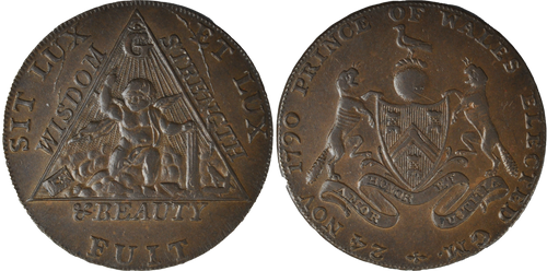 Masonic Halfpenny, Late Die State, c1794 (D&H Middlesex 370a)