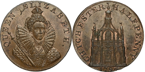 Dally and Son, Copper Halfpenny, 1794 (D&H Sussex 15)