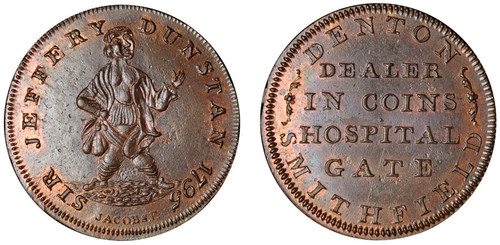 Matthew Denton, Farthing Mule, 1795 (D&H Middlesex 1056)