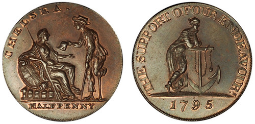 William Lutwyche, Chelsea Copper Halfpenny, 1795 (D&H Middlesex 277)