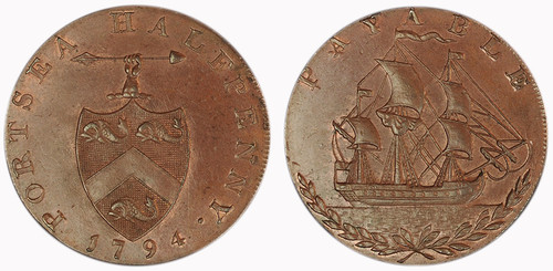 George Edward Sargeant, Copper Halfpenny, 1794 (D&H Hampshire 73)