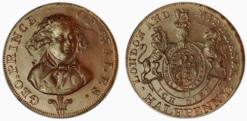 National Series, Prince of Wales Halfpenny (D&H Middlesex 952a)