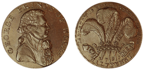 William Lutwyche, Copper Halfpenny Mule, 1795 (D&H Middlesex 962a)