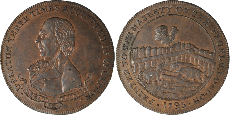 Daniel Eaton, Copper Halfpenny, 1795  (D&H Middlesex 301)