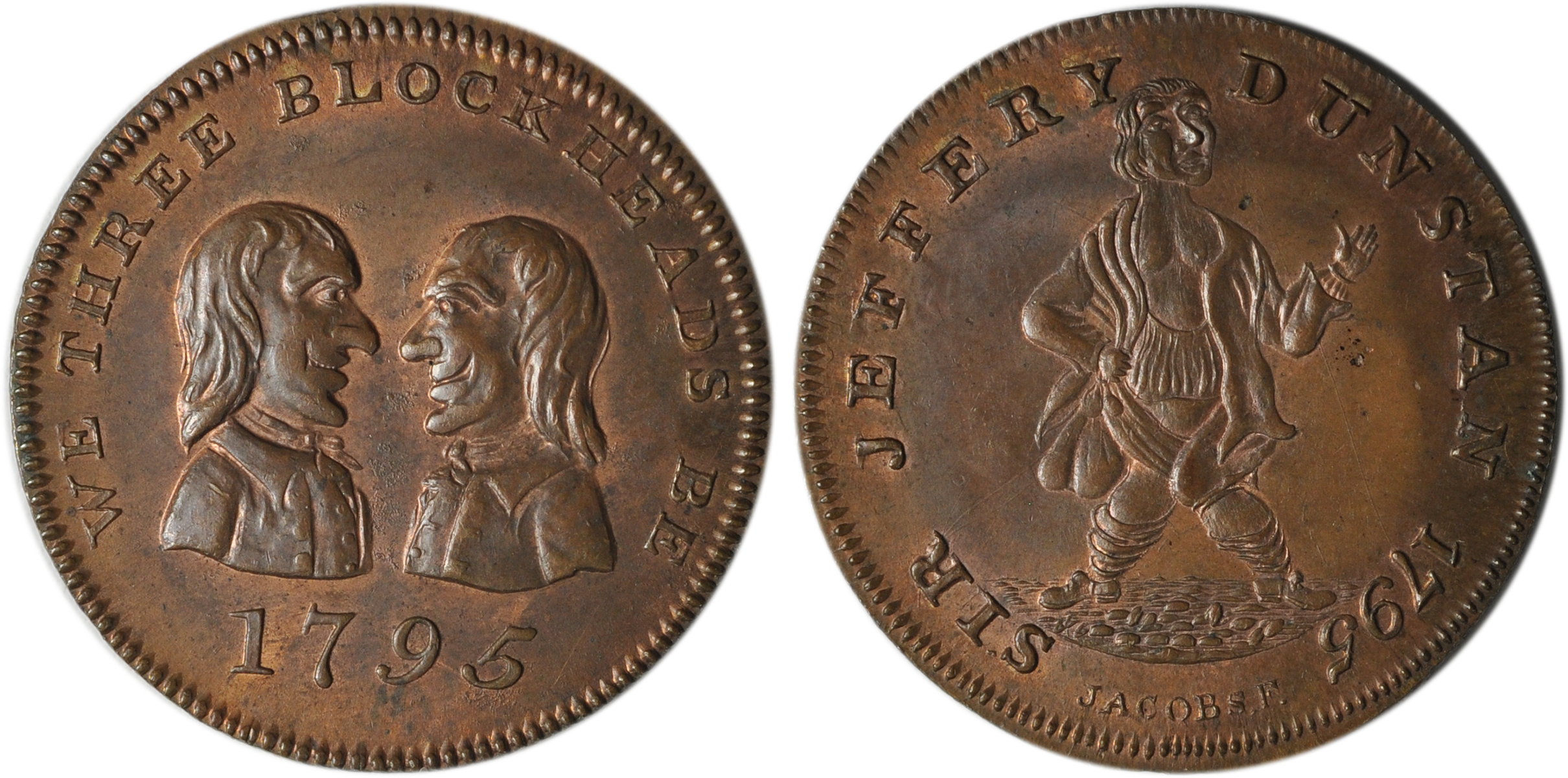 Matthew Denton, Copper Farthing, 1795 (D&H Middlesex 1057) - Gary