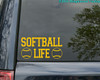 SOFTBALL LIFE Vinyl Decal Sticker 7" x 3.5" Fastpitch